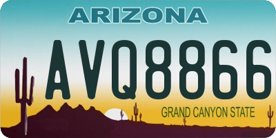 AZ license plate AVQ8866