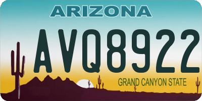 AZ license plate AVQ8922