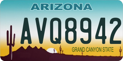 AZ license plate AVQ8942