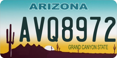 AZ license plate AVQ8972