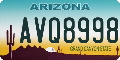 AZ license plate AVQ8998