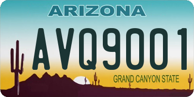 AZ license plate AVQ9001