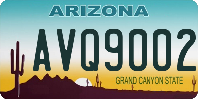 AZ license plate AVQ9002