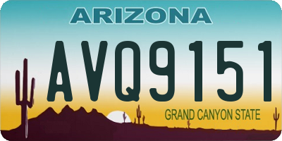 AZ license plate AVQ9151