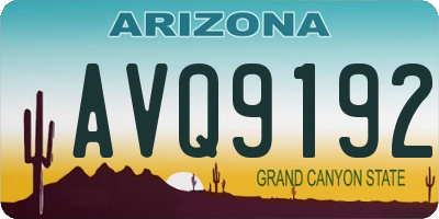 AZ license plate AVQ9192
