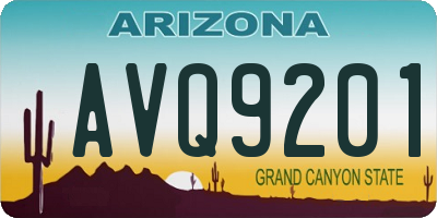 AZ license plate AVQ9201