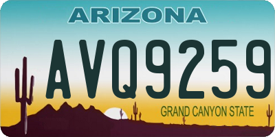 AZ license plate AVQ9259