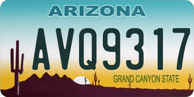AZ license plate AVQ9317