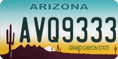 AZ license plate AVQ9333