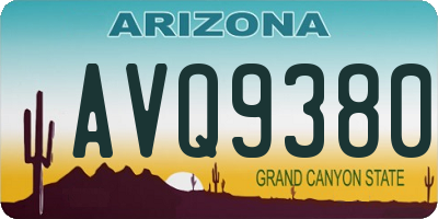AZ license plate AVQ9380