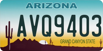 AZ license plate AVQ9403