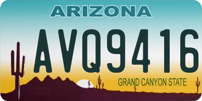 AZ license plate AVQ9416