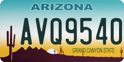 AZ license plate AVQ9540
