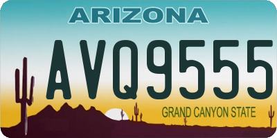 AZ license plate AVQ9555
