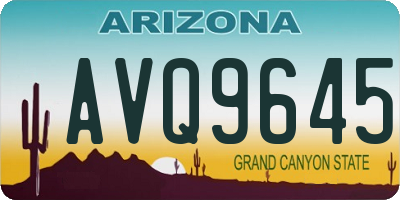 AZ license plate AVQ9645