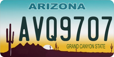 AZ license plate AVQ9707