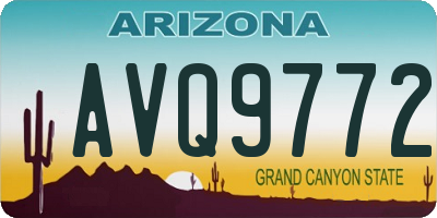 AZ license plate AVQ9772