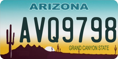 AZ license plate AVQ9798