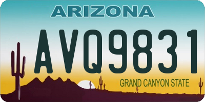 AZ license plate AVQ9831