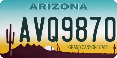 AZ license plate AVQ9870