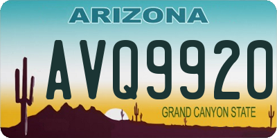 AZ license plate AVQ9920
