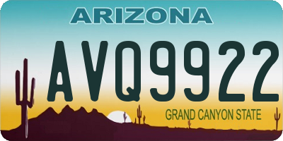 AZ license plate AVQ9922