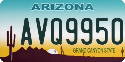 AZ license plate AVQ9950