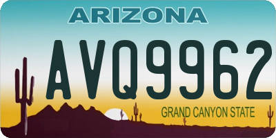 AZ license plate AVQ9962