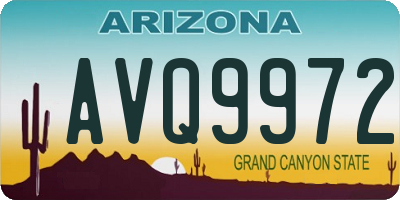 AZ license plate AVQ9972