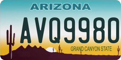 AZ license plate AVQ9980