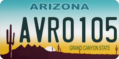 AZ license plate AVR0105