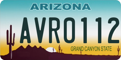 AZ license plate AVR0112