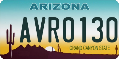 AZ license plate AVR0130