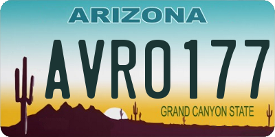 AZ license plate AVR0177
