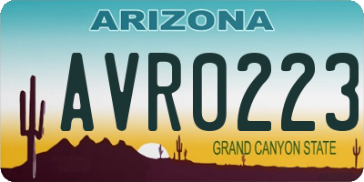 AZ license plate AVR0223