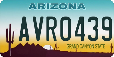 AZ license plate AVR0439