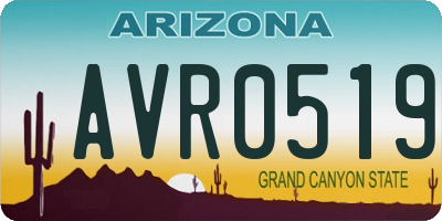 AZ license plate AVR0519