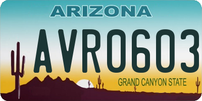 AZ license plate AVR0603