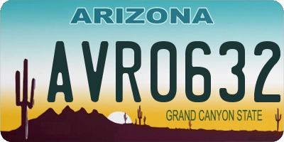 AZ license plate AVR0632