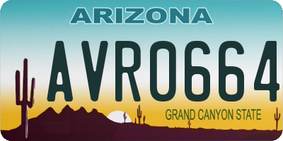 AZ license plate AVR0664