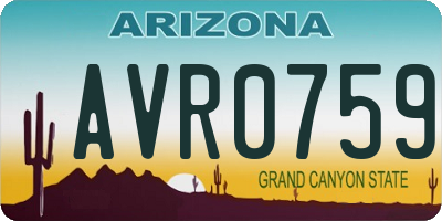 AZ license plate AVR0759
