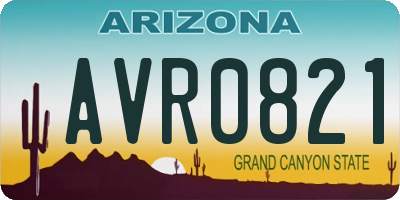 AZ license plate AVR0821