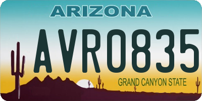 AZ license plate AVR0835