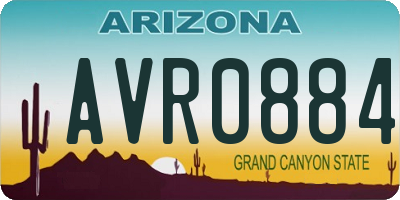 AZ license plate AVR0884