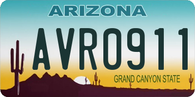 AZ license plate AVR0911