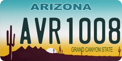 AZ license plate AVR1008