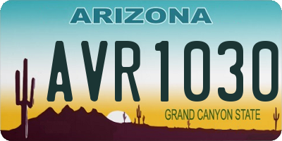 AZ license plate AVR1030
