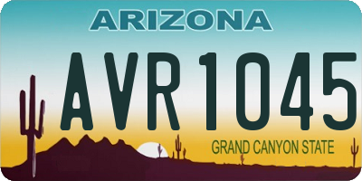 AZ license plate AVR1045