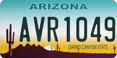 AZ license plate AVR1049