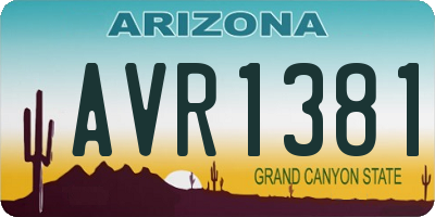 AZ license plate AVR1381
